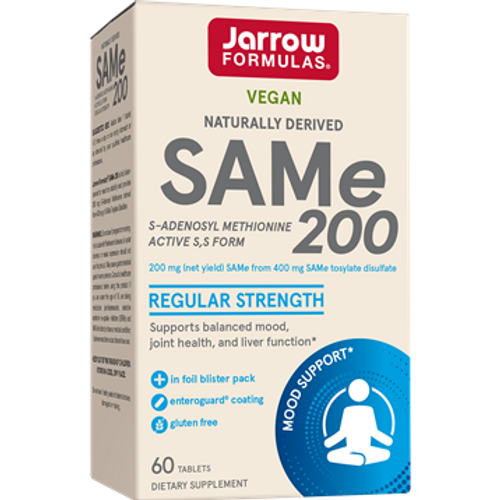 SAM-e 200 mg by Jarrow Formulas supports mood balance, joint strength, and liver detoxification with EnteroGuard® enteric coating for maximum absorption.
