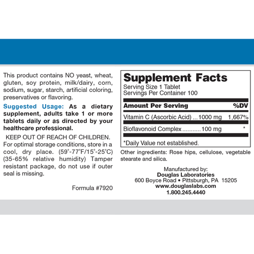 Douglas Laboratories Natural C 1,000 mg Supplement Facts