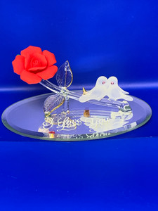 ROSE WITH DOVE I LOVE YOU