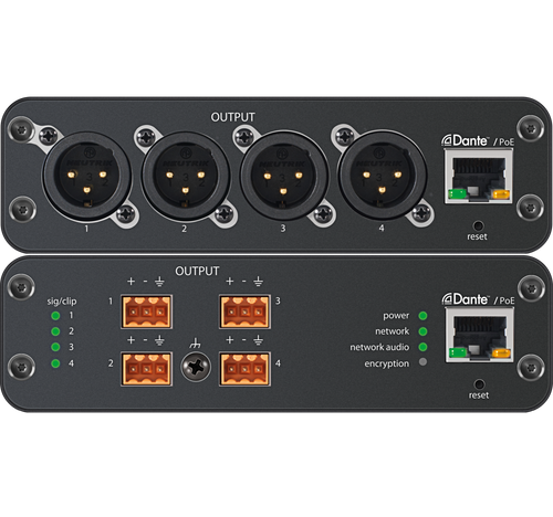 ANI4OUT-BLOCK 4-Output Block connectors Mic/Line Dante™