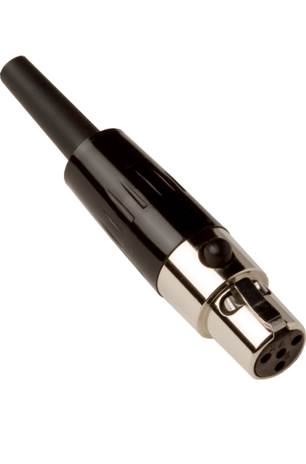 4-Pin Mini Connector (TA4F) Adapts small-diameter microphone cable to the T11, PG1, PGX1, SLX1, ULX1, UC1, U1, or UR1 body-pack transmitter