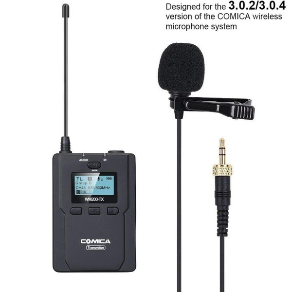 CVM-WM200TX UHF 96-Channel Transmission Distance Wireless Transmitter and 
Lav Mic