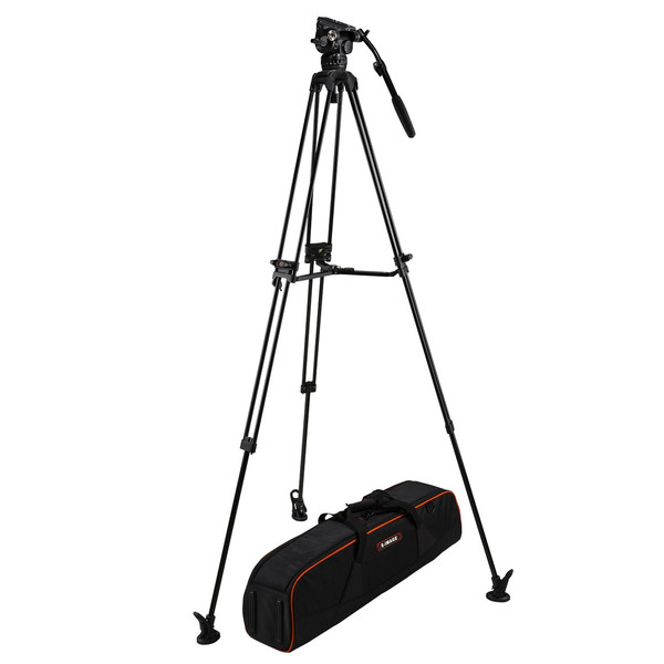 2 Stage Aluminum Video Tripod Kit w/ 75mm Bowl, 22 lbs Payload, & Variable 
Drag