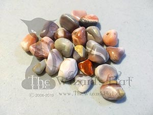 1 natural tumbled Pink Agate 1 natural tumbled Pink Agate