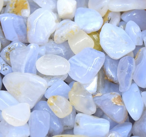 1 Blue Chalcedony chip stone/crystal - Tumbled 1 Blue Chalcedony chip stone/crystal - Tumbled