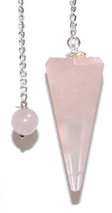 Rose Quartz 6 SIDED PENDULUM WITH BALLll Rose Quartz 6 SIDED PENDULUM WITH BALLll