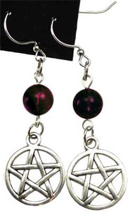 Pentagram earrings with Natural Garnet Pentagram earrings with Natural Garnet