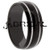 WILD GIRAFFE Black titanium band with grey grooved stripes and polished finish