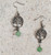 Small Silvertone Yggdrasil: Tree of life & AVENTURINE 8mm round stone drop Earrings