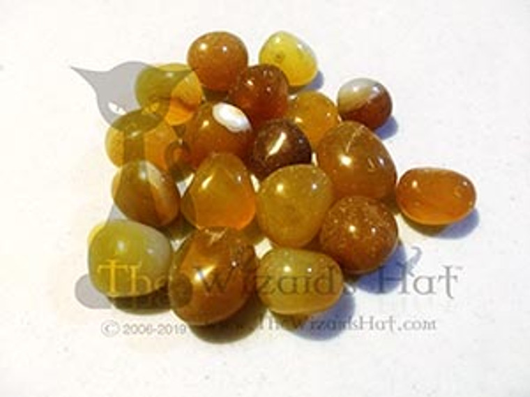 1 Yellow Onyx stone/crystal - Tumbled 