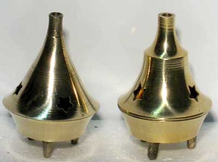 SMALL BRASS CONE INCENSE BURNER