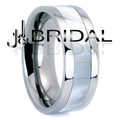 WILD GIRAFFE Titanium band with Mother-of-Pearl inlay