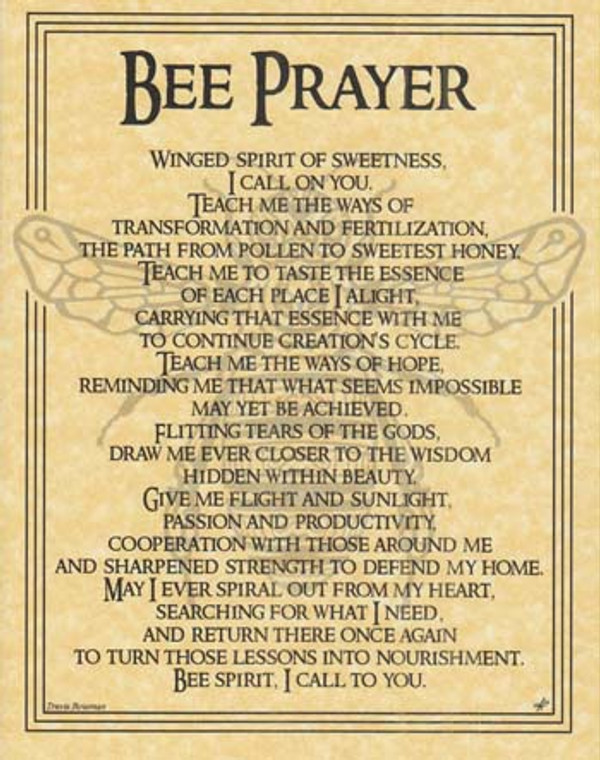 Bee Prayer poster                                                                                                       