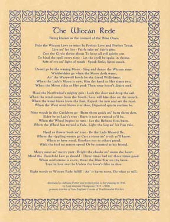 Wiccan Rede(long poem) poster                                                                                           
