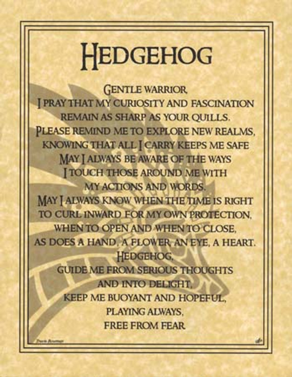 Hedgehog Prayer poster                                                                                                  