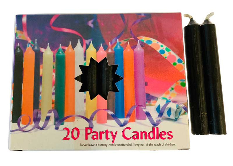 4" x  1/2" Black Chime Candle 20 pack
