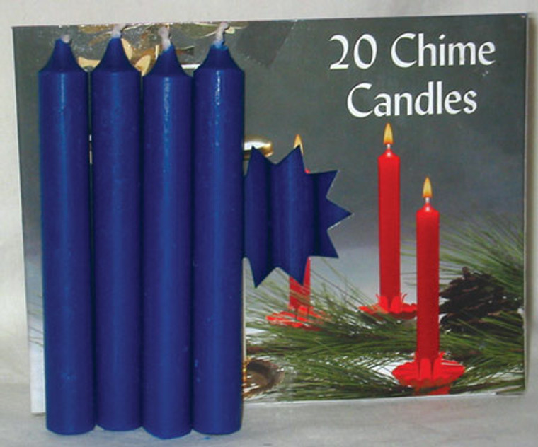 4" x  1/2" Dark Blue Chime Candle 20 pack