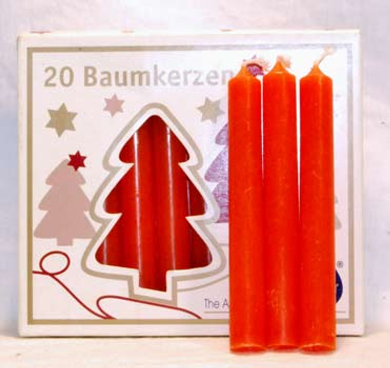 4" x  1/2" Orange Chime Candle 20 pack