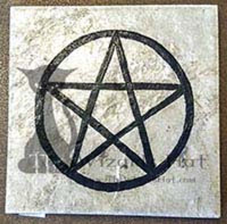 6" Hand - Painted Pentagram Altar Tile