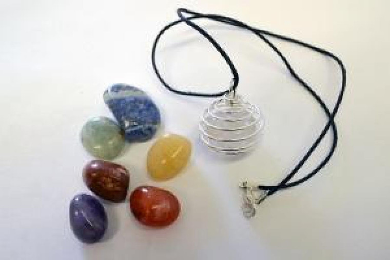 7 Chakra CRYSTAL STONES Kit #4 - with necklace