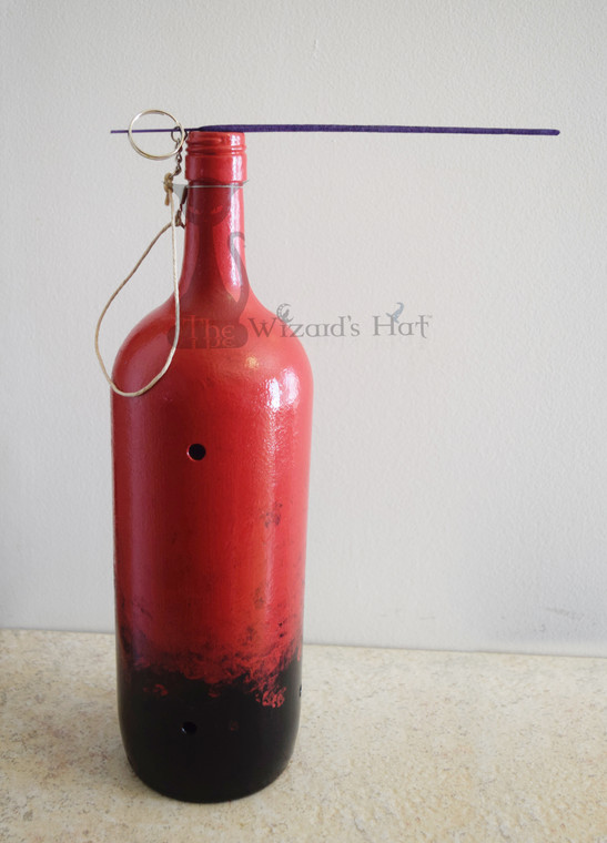 Smoking Incense Bottle burner, Red & Black