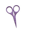 Mini purple embroidery scissors for embroiderers and needlework.