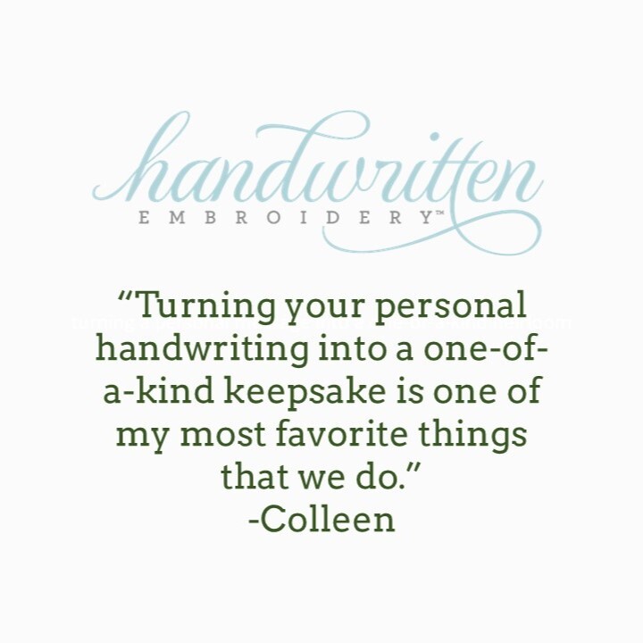 Image with text stating that our handkerchiefs are made in America and custom embroidered for you.