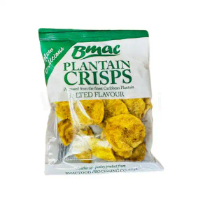 Bmac Plantain Crisps Green Salted Flavour 60g Bmac Plantain Crisps Green Salted Flavour 60g