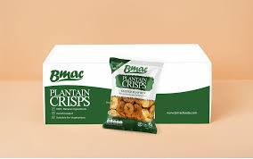 Bmac Plantain Crisps Green Salted Flavour 60g Box (24)