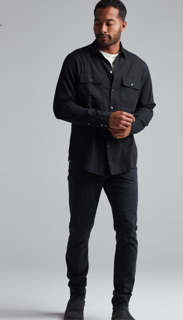 Warwick Heritage Twill Long Sleeve Shirt - Black 