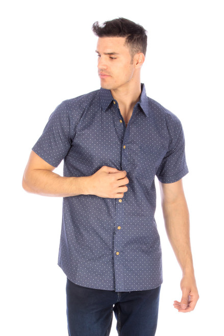 Dot Button Down - Navy 