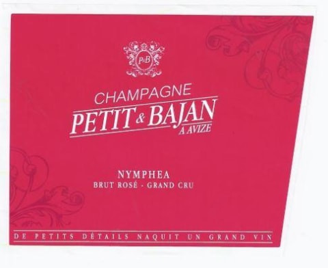 NV Petit & Bajan 'Nymphea' Brut Rosé Grand Cru, Avize, Champagne, France (750ml)