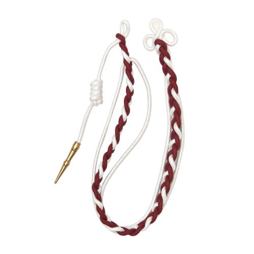 Double Strand Citation Cords: White/Maroon, Brass without pin
