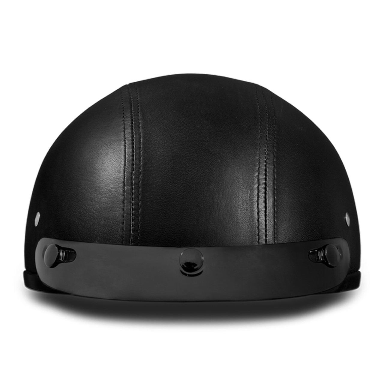 Daytona Skull Cap Slim Line Helmet Leather with Visor
