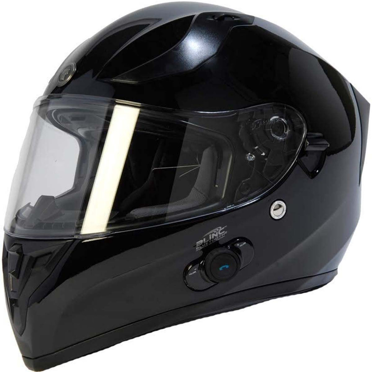 Torc T15 Gloss Black Captain Shadow Bluetooth Full Face Motorcycle Helmet Street