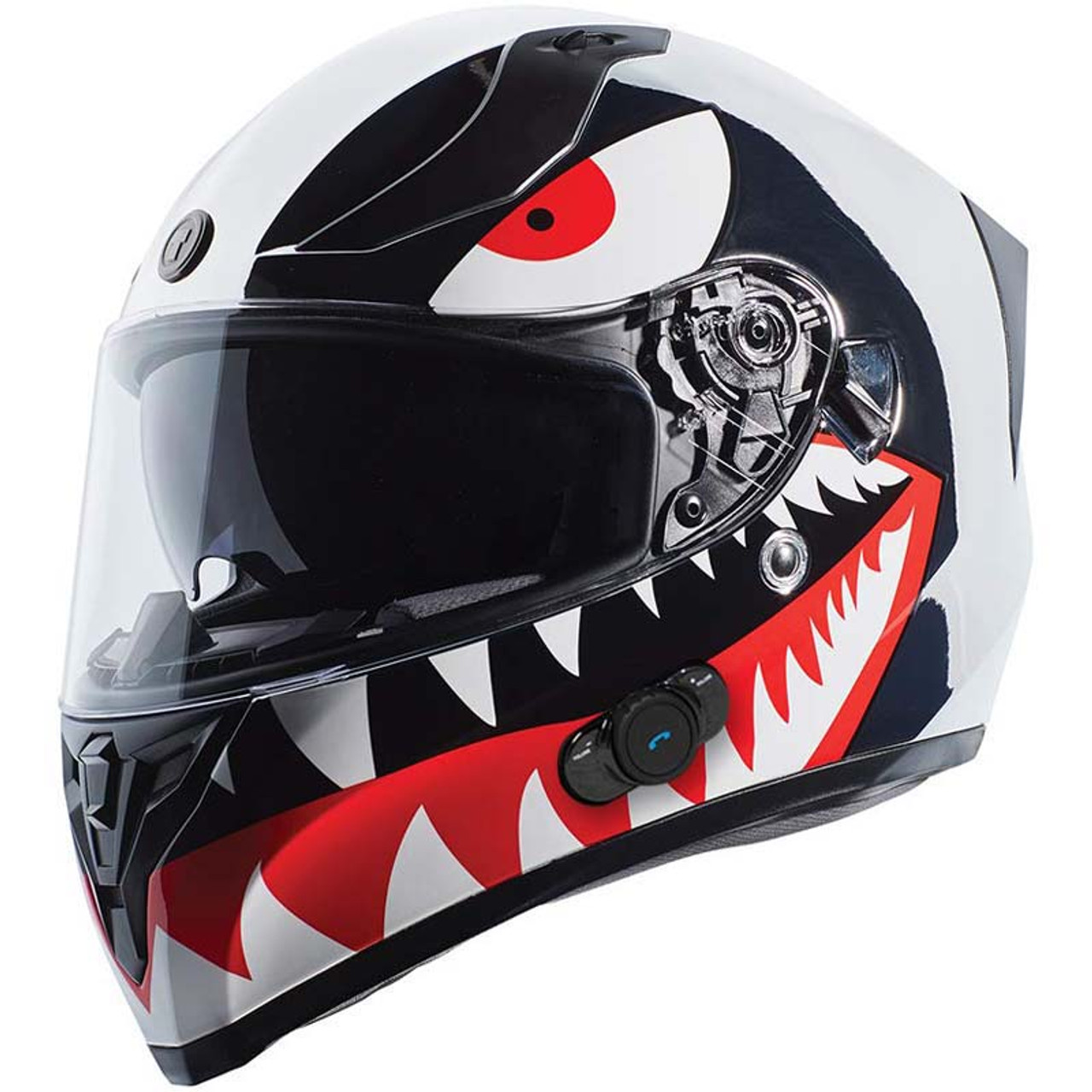 T15 Gloss Black Red Edge Dual Visor Full Face Motorcycle Helmet Sport Racing