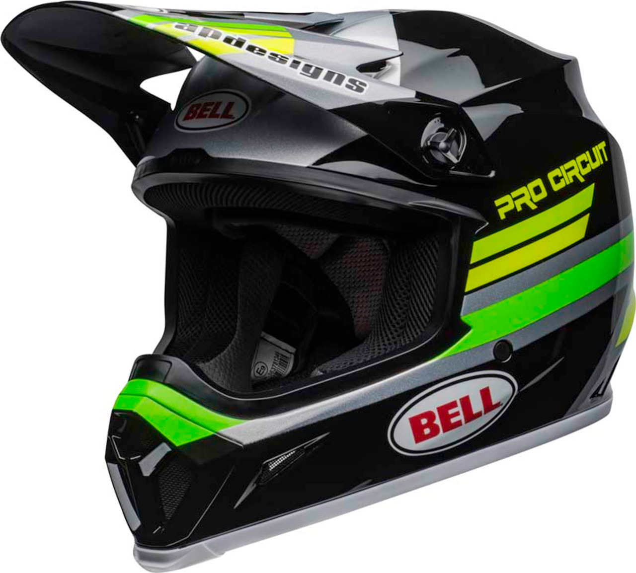 FREE GOGGLES MARAUDER HI-VIZ YELLOW BLACK BELL MX-9 MIPS MOTOCROSS HELMET