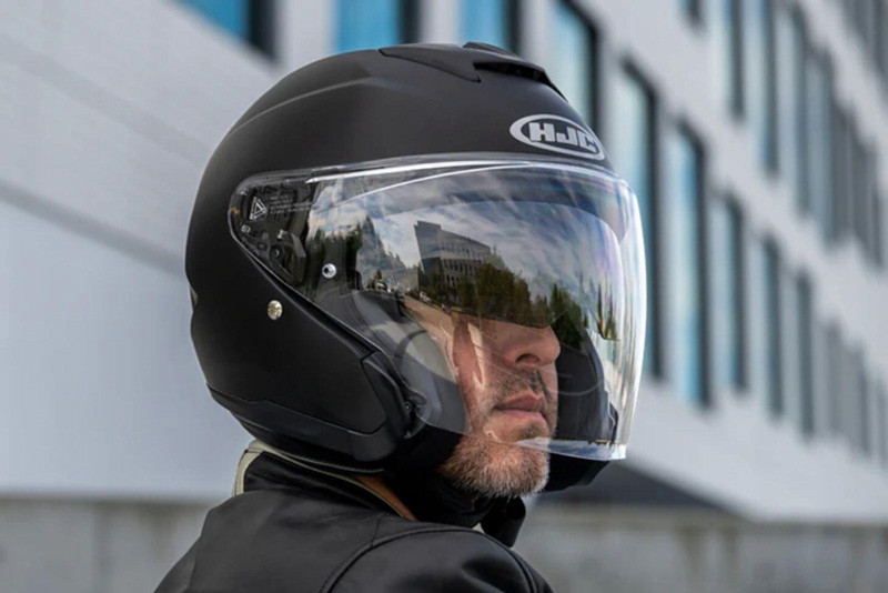 Casque F71 UNI SEMI FLAT BLACK HJC noir mat - , Casque intégral