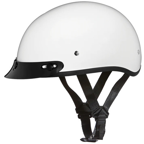 Daytona Skull Cap Helmet Hi-Gloss White with Strap Daytona Skull Cap Helmet Hi-Gloss White with Strap