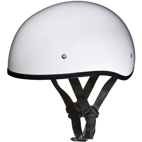 Daytona Skull Cap Slim Line Helmet without Visor Hi-Gloss White