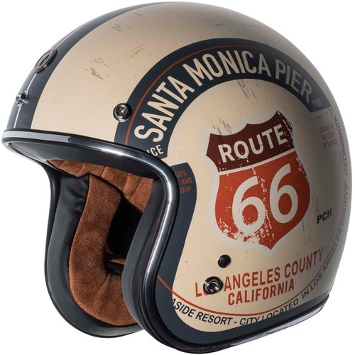Torc T50 Route 66 PCH Helmet Flat White Left Torc T50 Route 66 PCH Helmet Flat White Left