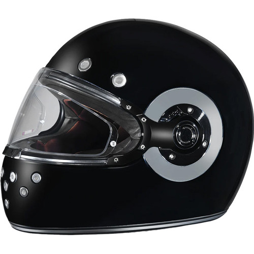 Daytona Retro Gloss Black Chrome Accents Helmet Front Left Daytona Retro Gloss Black Chrome Accents Helmet Front Left