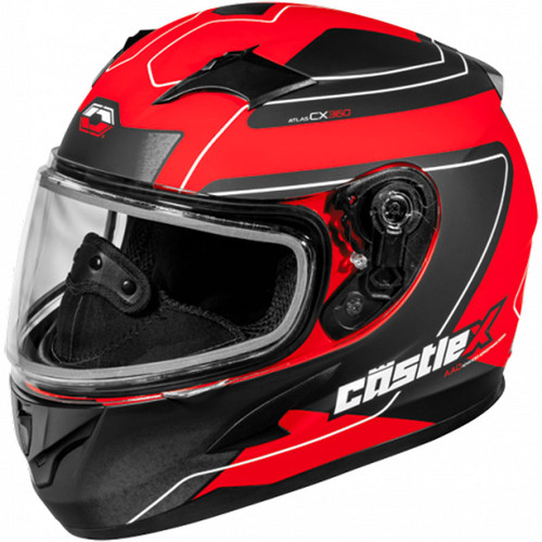 Castle X CX360 Atlas Youth Helmet Matte Red - Dual Shield Castle X CX360 Atlas Youth Helmet Matte Red - Dual Shield