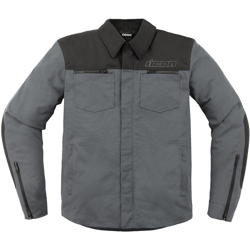 ICON Upstate Canvas CE Jacket Grey Front ICON Upstate Canvas CE Jacket Grey Front