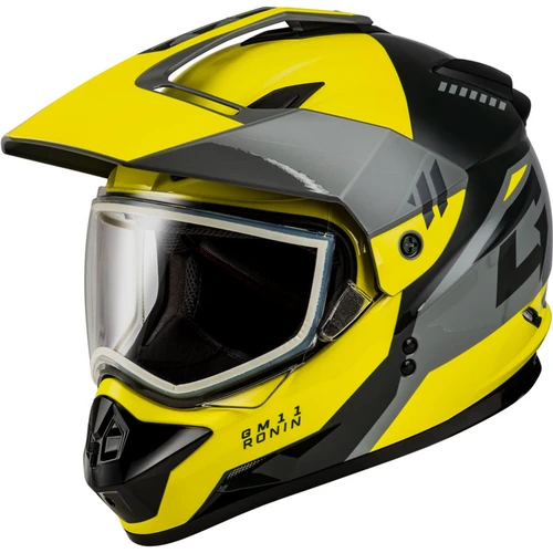 Gmax GM-11S Ronin Snow Dual Shield Helmet Yellow/Silver/Grey