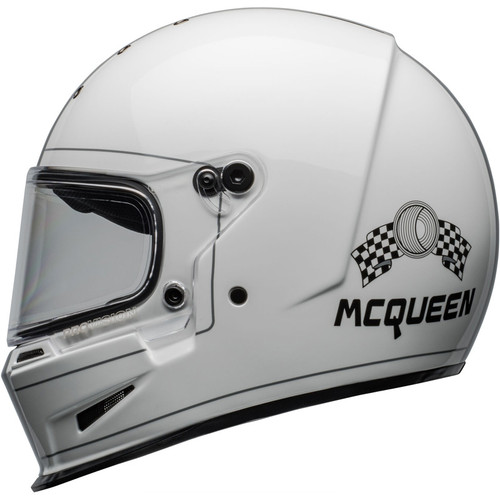 Bell Eliminator Steve McQueen Helmet Gloss White Left Bell Eliminator Steve McQueen Helmet Gloss White Left