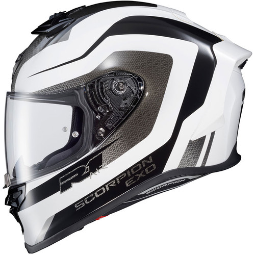 Scorpion EXO-R1 Air Hive Helmet Black/White Clear Shield