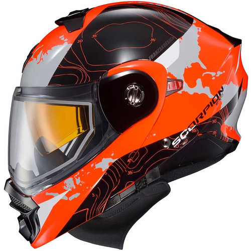 Scorpion EXO-AT960 Topographic Snow Helmet Orange - Dual Shield Scorpion EXO-AT960 Topographic Snow Helmet Orange - Dual Shield