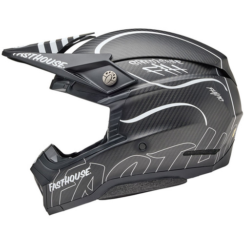 Bell Moto-10 Spherical Fasthouse Raven Helmet Black/White Left Bell Moto-10 Spherical Fasthouse Raven Helmet Black/White Left