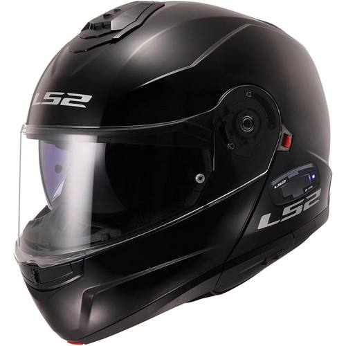 LS2 Strobe II Helmet with Cardo 4X Bluetooth Gloss Black